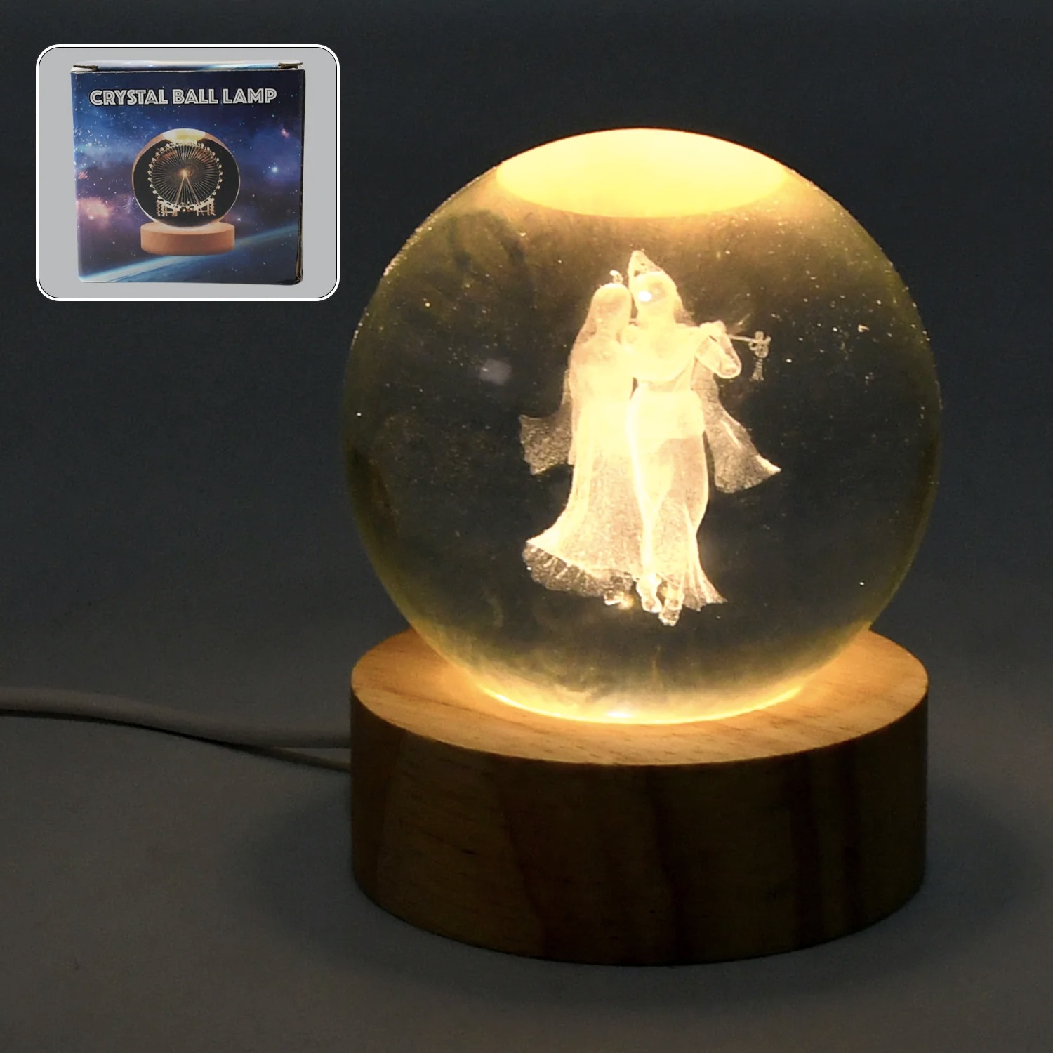 RADHAKRISHNA CRYSTAL BALL LAMP