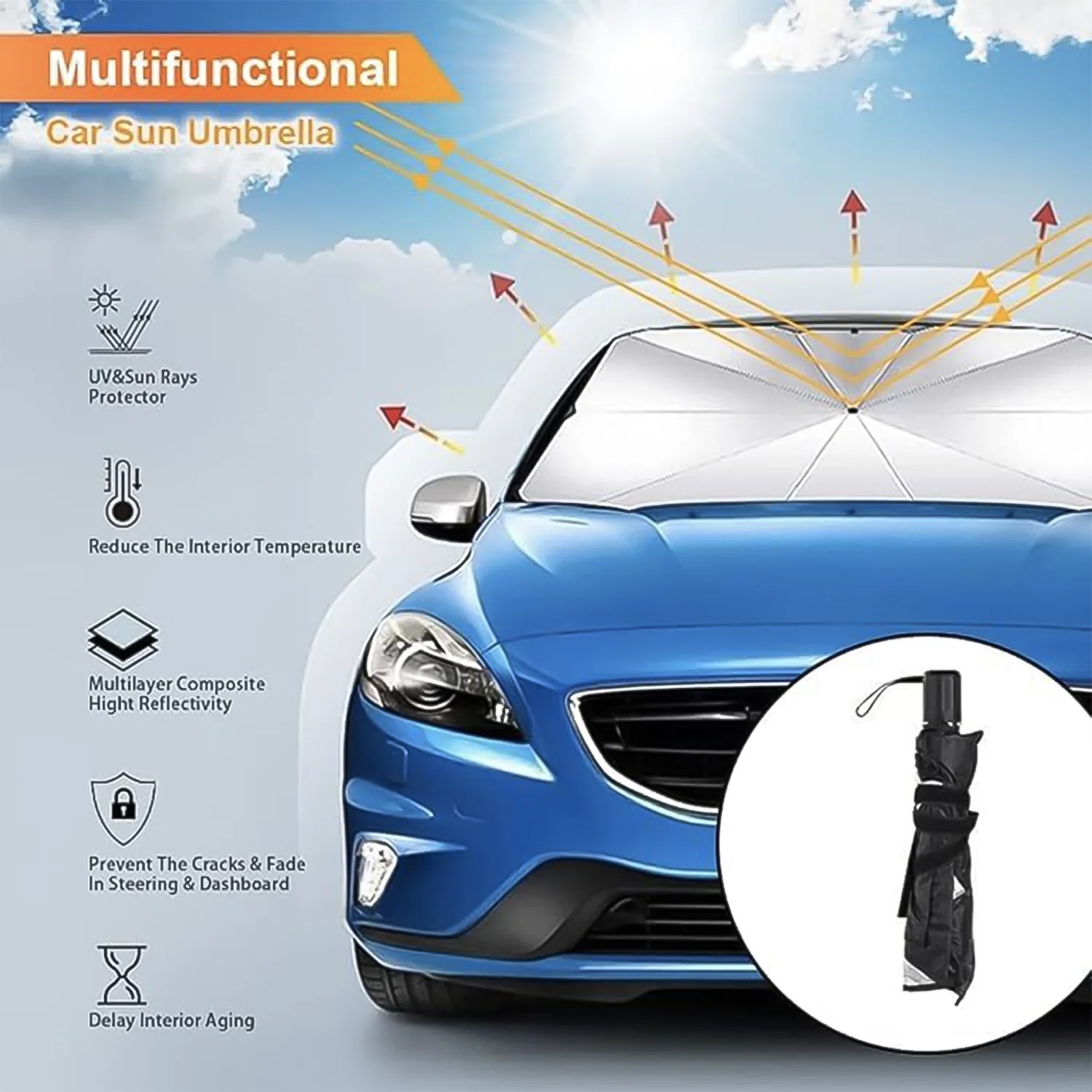 CAR WINDSHIELD UMBRELLA - Image 6