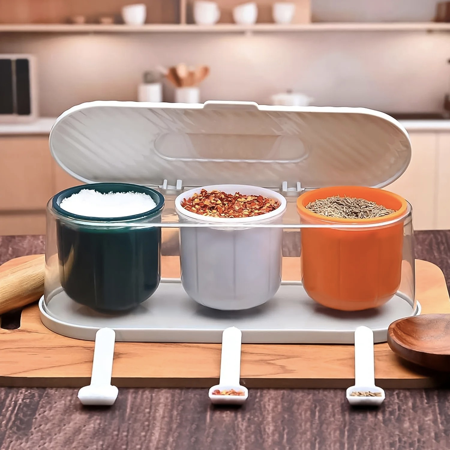 3 Grid Seasoning Spice / Masala Box - Image 3
