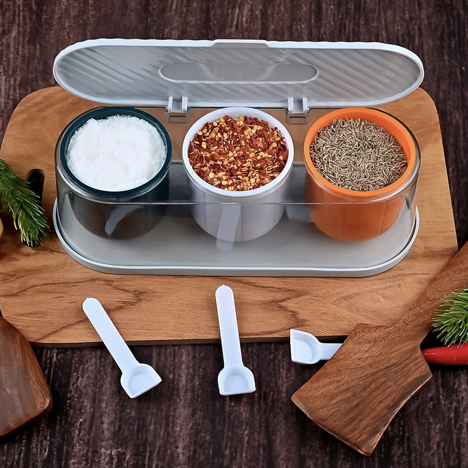 3 Grid Seasoning Spice / Masala Box - Image 5