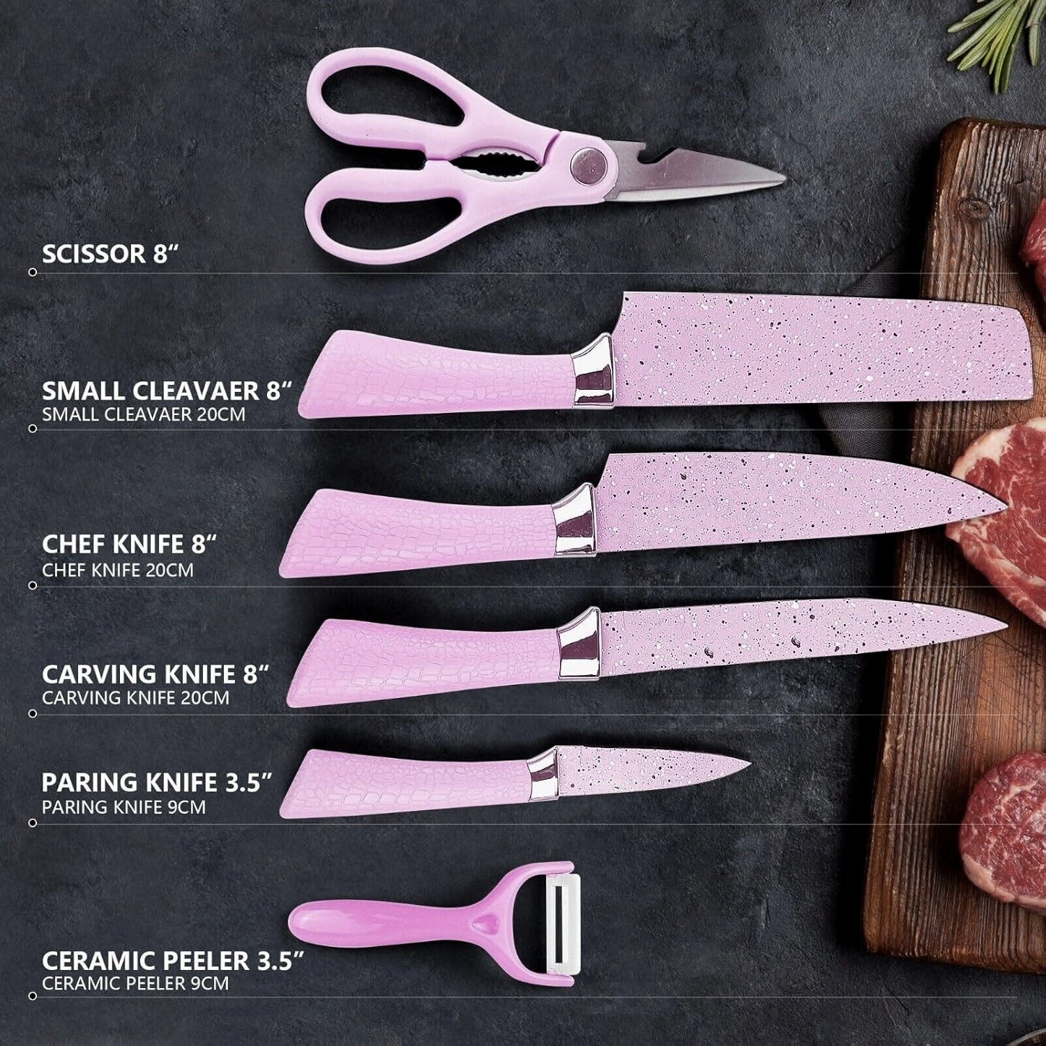 6 Pcs Chef Kitchen Knife Set - Image 5