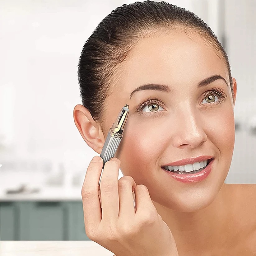 2 in 1 Eyebrow Razor Rechargeable, Painless Hair Shaver with LED Light