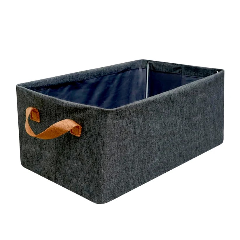 Foldable Storage Box 46 cm Cotton Linen Organizer - Image 2