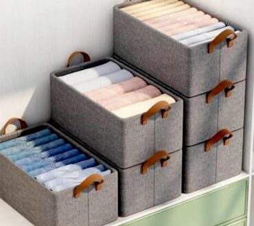Foldable Storage Box 46 cm Cotton Linen Organizer