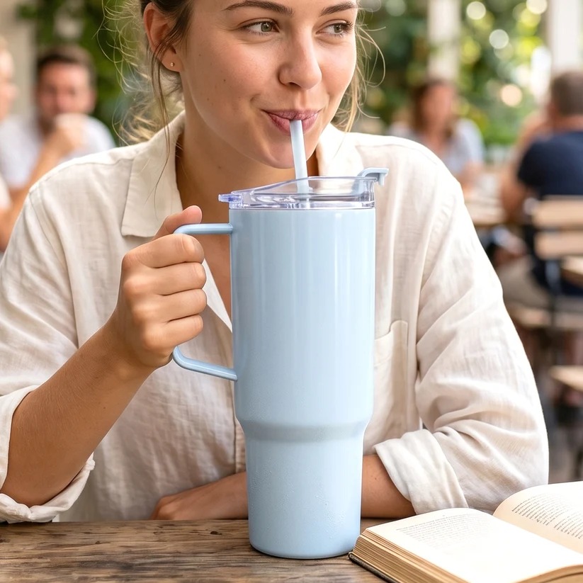 Travel Tumbler 1800 ML with Handle and Straw Lid for Journeys - Image 3