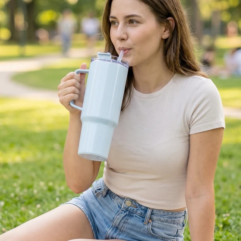 Travel Tumbler 1800 ML with Handle and Straw Lid for Journeys - Image 5