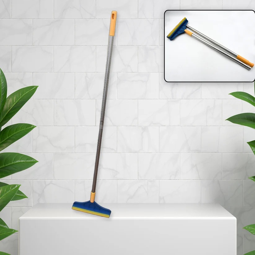 Floor Cleaning Brush Long Handle 2 in 1 Wiper & Scrubber - Image 6