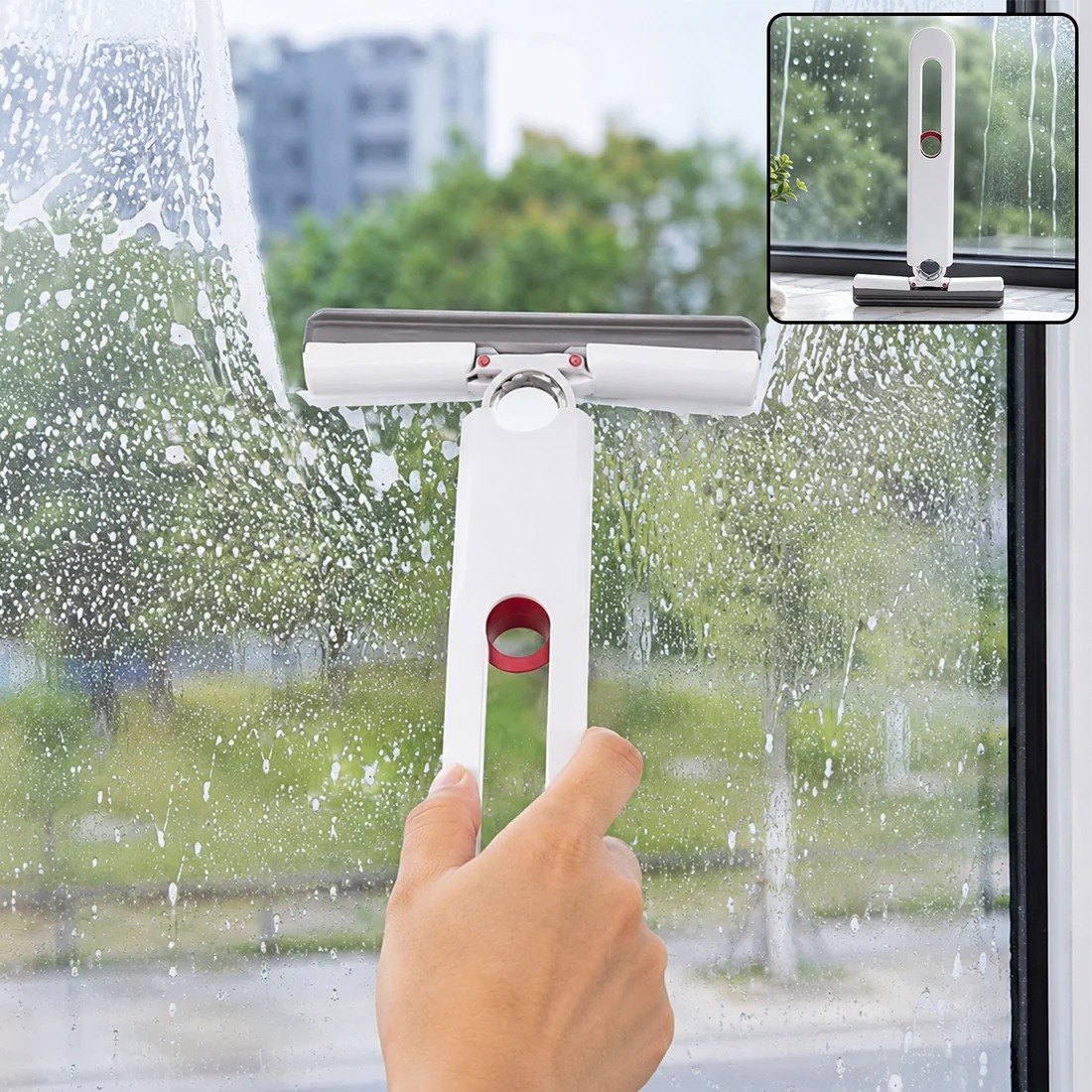 Silicone Wiper 2 in 1 Streak-Free Window & Car Cleaner