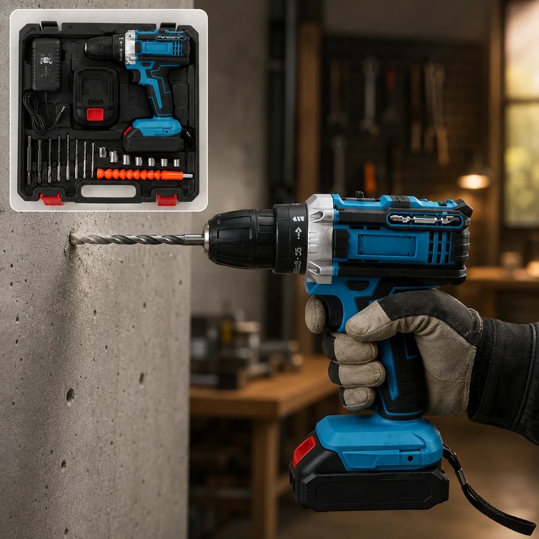 Cordless Drill Machine Portable Power & Versatile Use