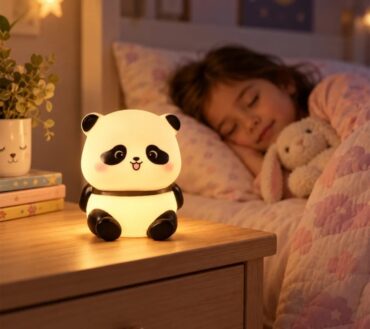 Sitting Panda LED Night Light for Home Decor and Shelf Accent